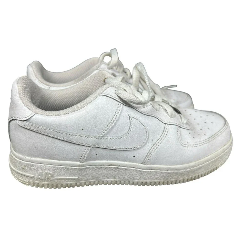 Nike Air Force One AF1 Low Youth Size 5.5Y Triple White Leather Shoes 314192-117